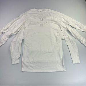 Hanes Boys Youth Medium 10-12 Authentic Long Sleeve T-Shirt White 3-Pack New